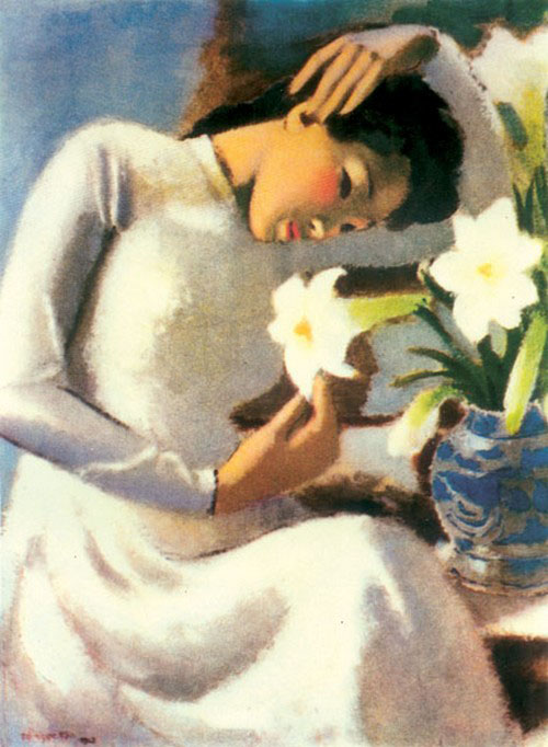 Bức tranh Thiếu nữ bên hoa huệ của danh họa Tô Ngọc Vân.