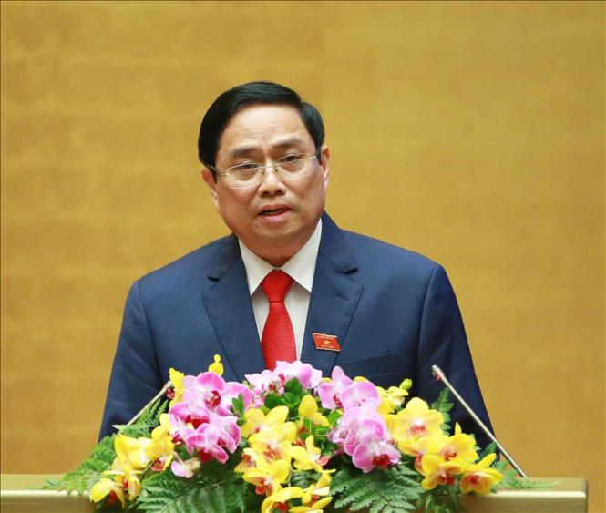 Thủ tướng Chính phủ Phạm Minh Chính phát biểu nhậm chức. Ảnh: Phương Hoa/TTXVN