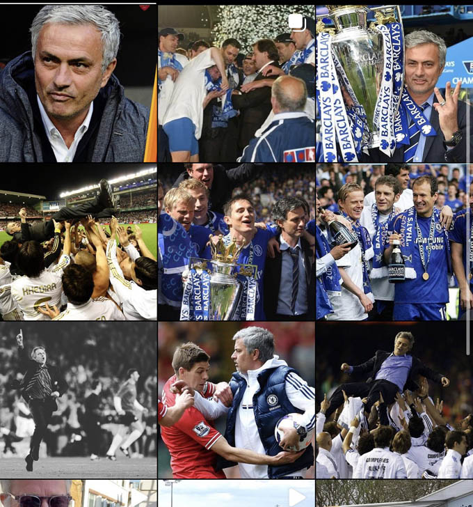 Mourinho đăng những khoảnh khắc tuyệt vời trong sự nghiệp để tìm việc làm trước khi đến Roma.