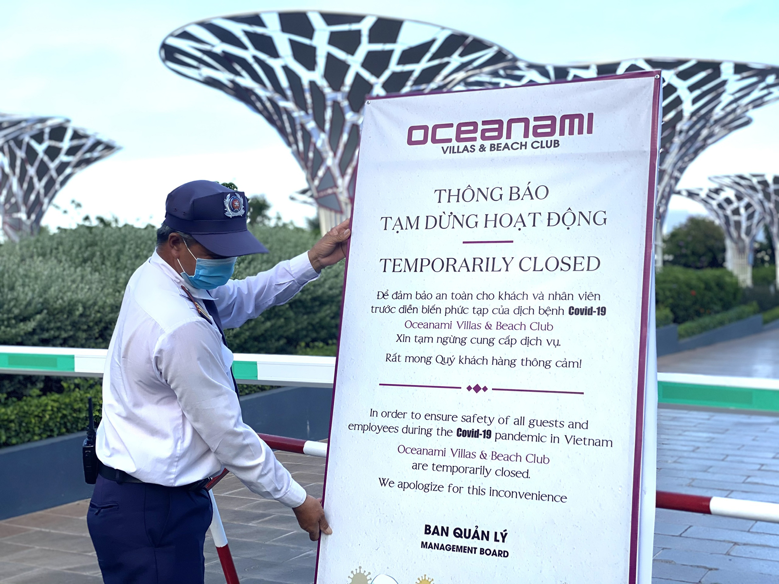 Oceanami Villas & Beach Club tạm dừng hoạt động từ ngày 9/5 để phòng dịch COVID-19.