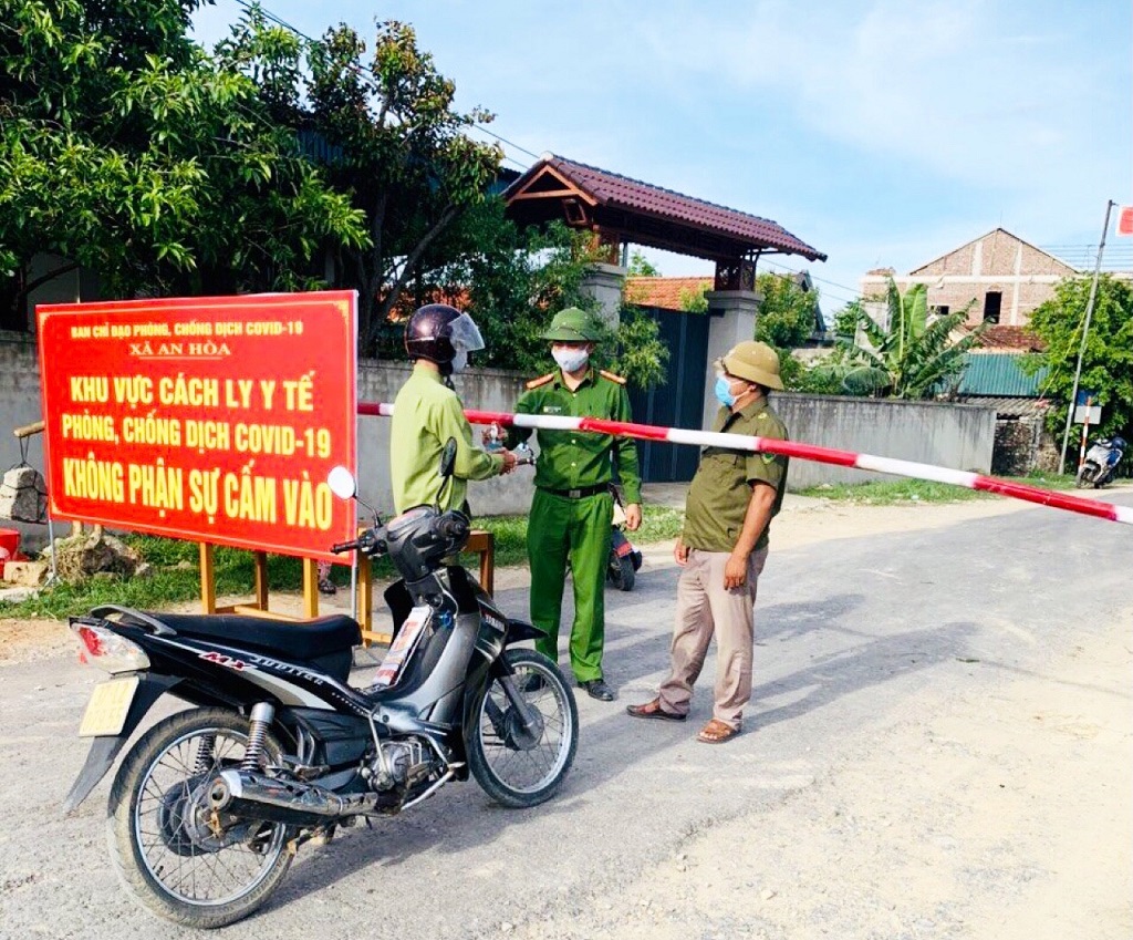 Công an huyện Quỳnh Lưu phối hợp đảm bảo an ninh trật tự tại khu vực cách ly 