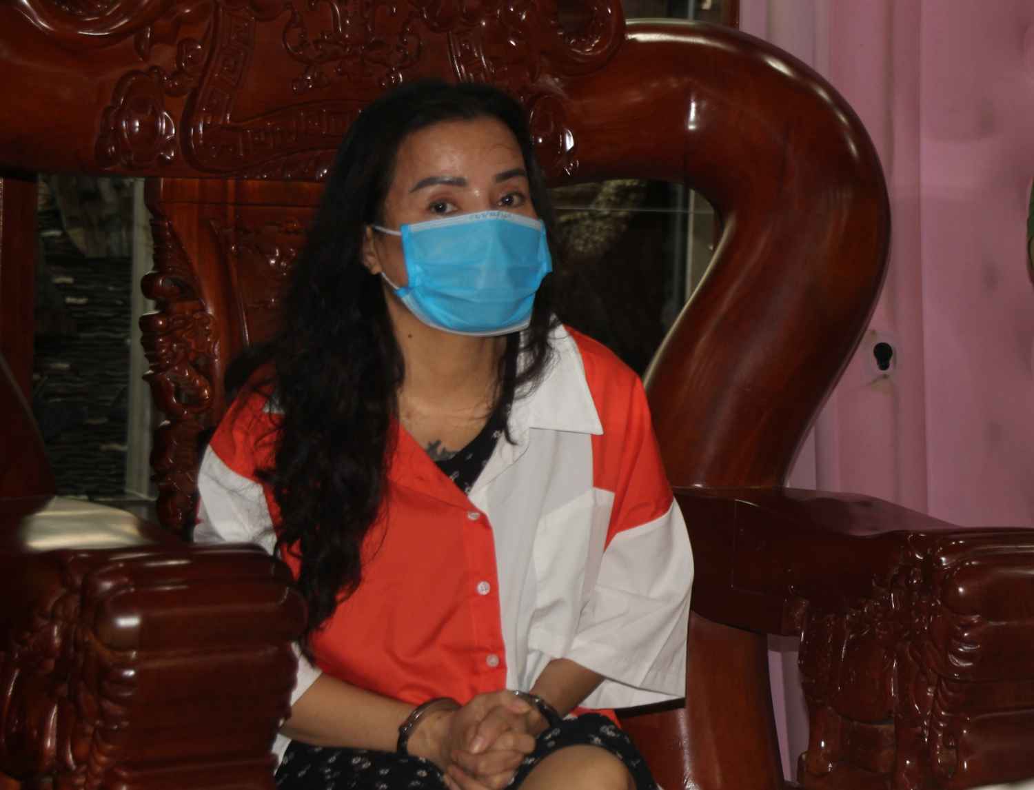 Đối tượng Nguyễn Thị Hoài tại thời điểm bị bắt