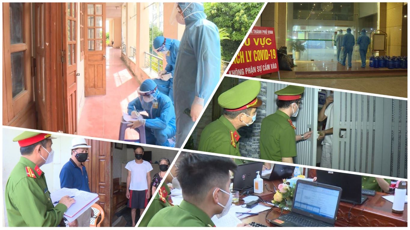 Lực lượng Công an các địa phương với công tác truy vết bất kể giờ giấc. Ảnh: Bình Minh 