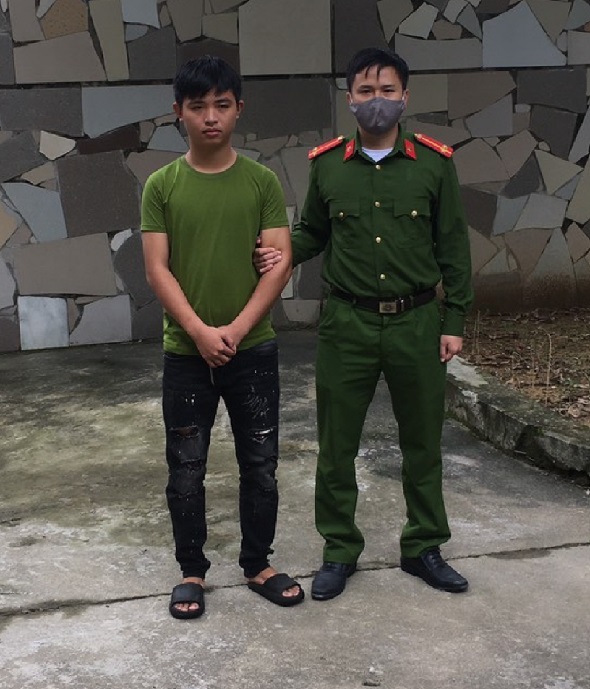 Đối tượng Mai Văn Duẩn tại cơ quan Công an