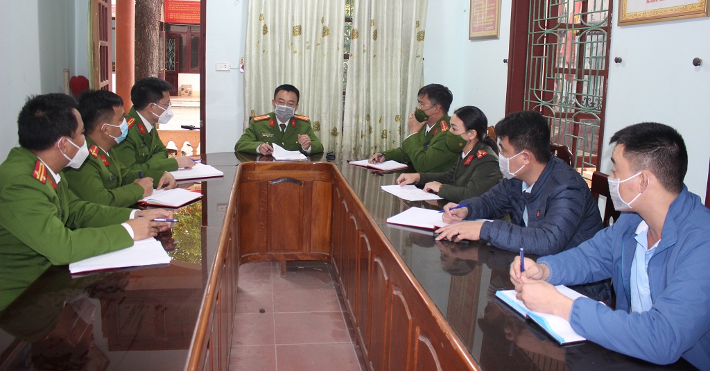 Công an thị xã Thái Hòa họp bàn chuyên án