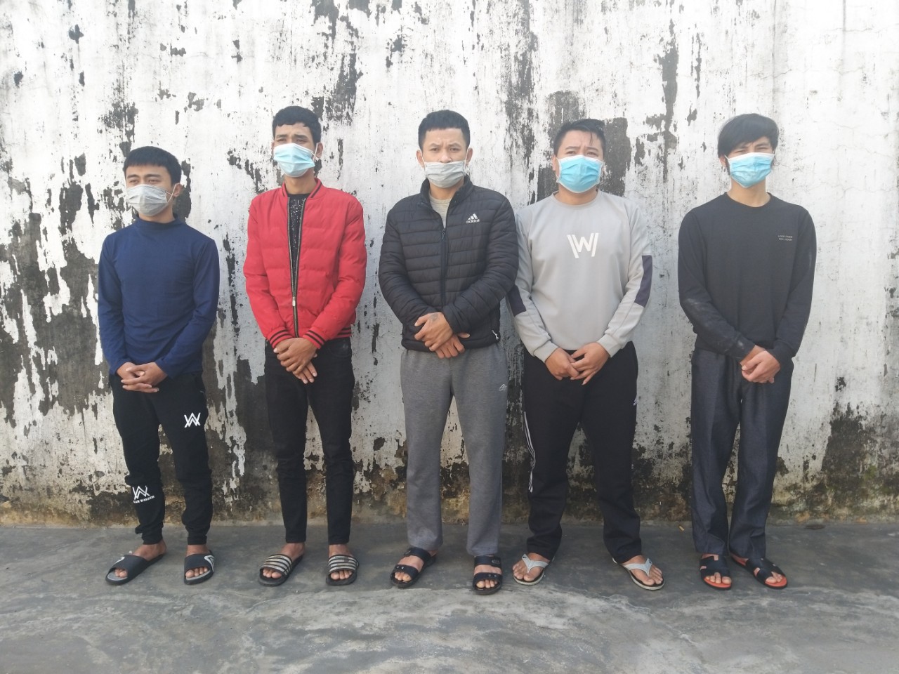 Một số đối tượng bị bắt giữ tại Cơ quan công an 