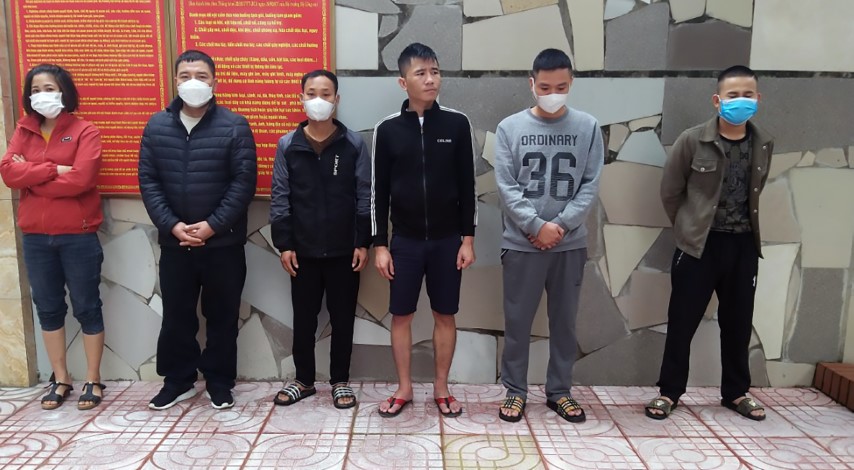 Các đối tượng tại cơ quan Công an 