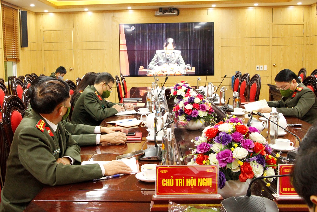 Toàn cảnh Hội nghị tại điểm cầu Công an tỉnh Nghệ An