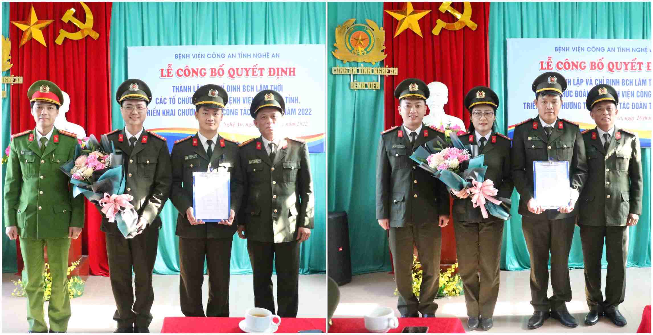 Trao quyết định và tặng hoa chúc mừng các đoàn thể 