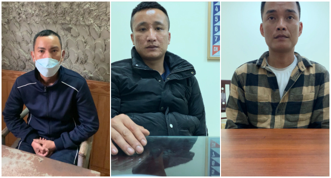 Các đối tượng Nguyễn Văn Thiệu, Tạ Đức Nhật và Nguyễn Tiến Cả (từ trái qua phải) 