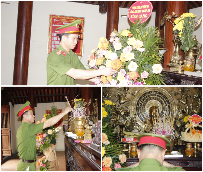 Thượng tá Trần Đức Thân, Trưởng Phòng Cảnh sát hình sự thay mặt Phòng Cảnh sát hình sự dâng hoa, dâng hương lên anh linh Cố Bộ trưởng Bộ Công an Trần Quốc Hoàn
