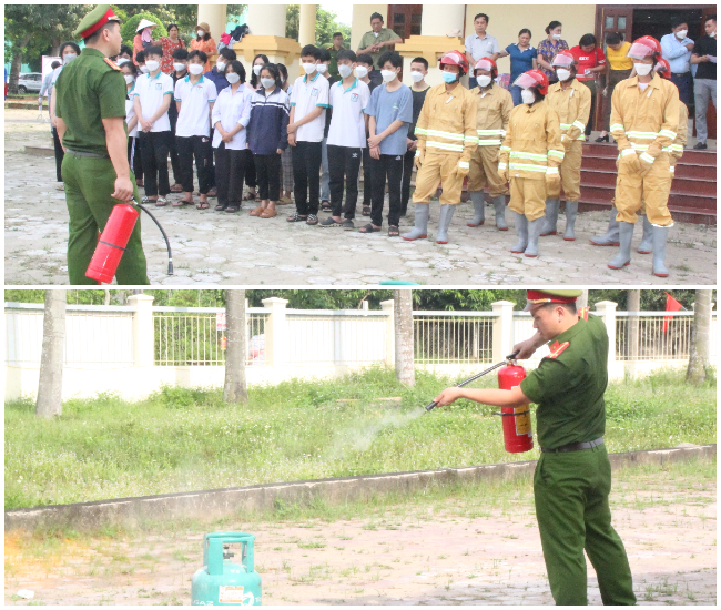 Tập huấn kỹ năng phòng cháy, chữa cháy cho người dân và các em học sinh 