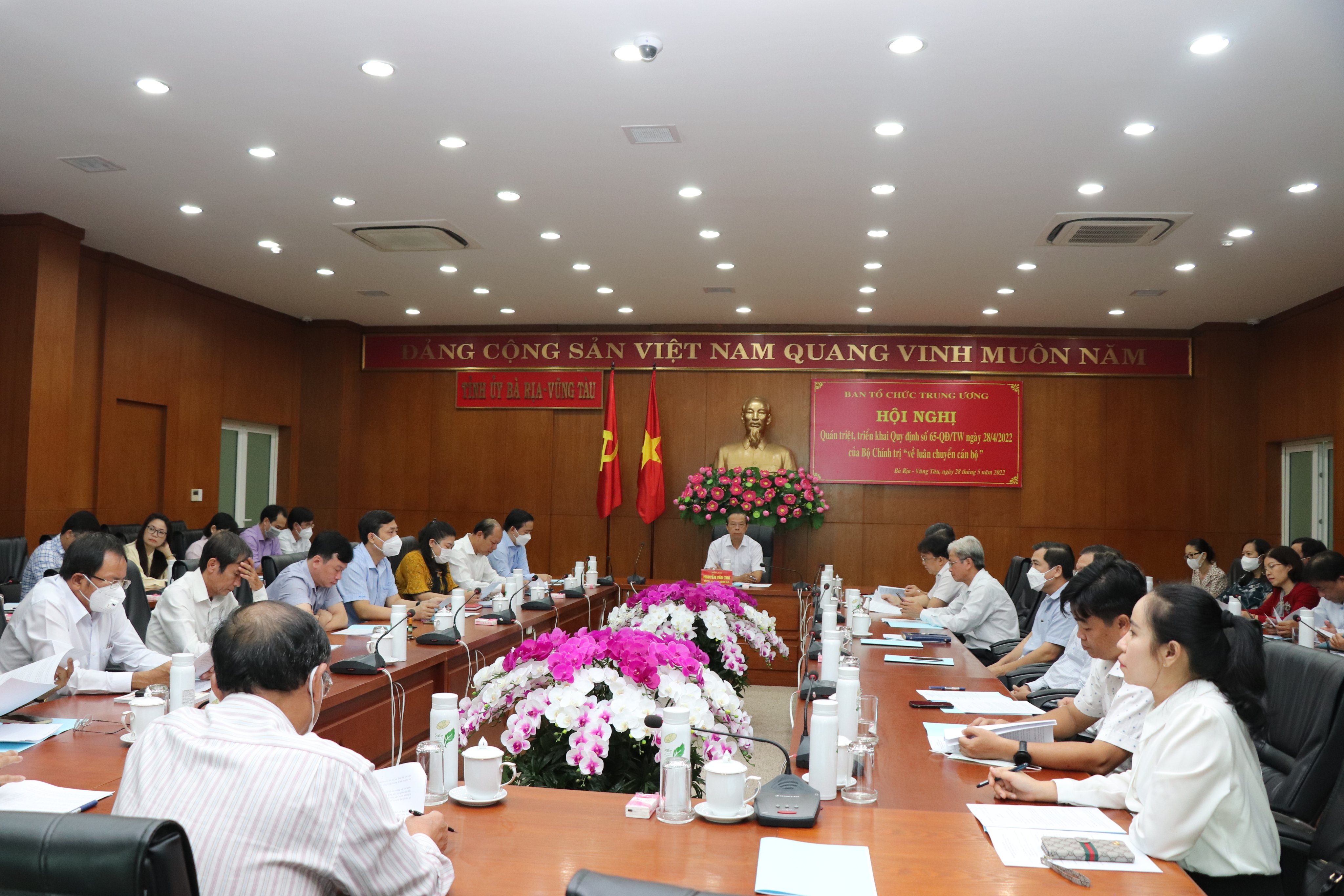 Quang cảnh hội nghị tại điểm cầu Tỉnh ủy Bà Rịa-Vũng Tàu.