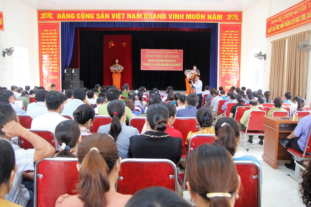 Toàn cảnh lễ ra quân tại huyện Hưng Nguyên