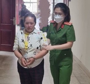 Đối tượng Xồng Thị Mai tại cơ quan Công an