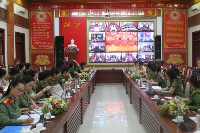 Hội nghị được tổ chức trực tuyến đến Công an 63 tỉnh, thành phố trong cả nước