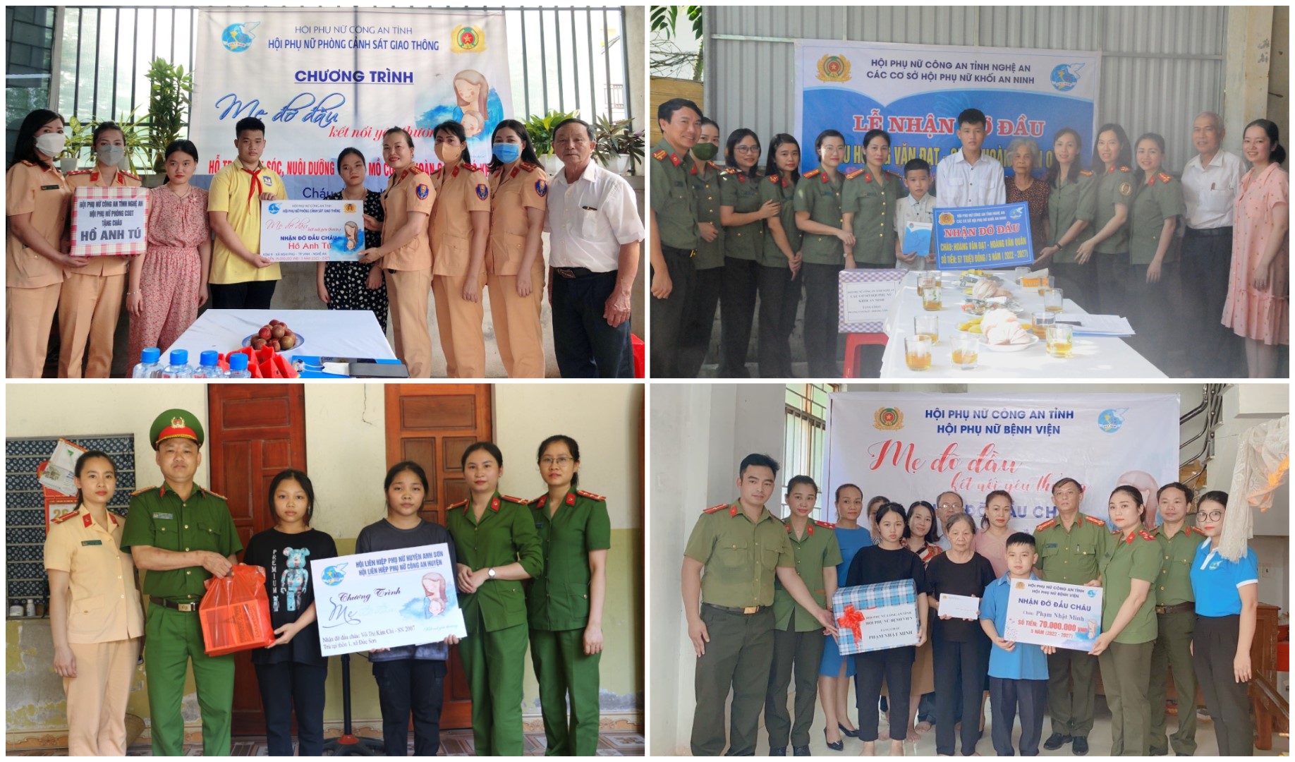 Ngoài những phần quà thiết thực để các em vững bước đến trưởng, ổn định cuộc sống như | sổ tiết kiệm, xe đạp, sách vở, đồ dùng học tập... các em còn được hỗ trợ kinh phí từ 500 đến 1,2 triệu đồng/tháng cho đến khi đủ 18 tuổi hoặc theo thời gian nhiệm kỷ là 05 năm 