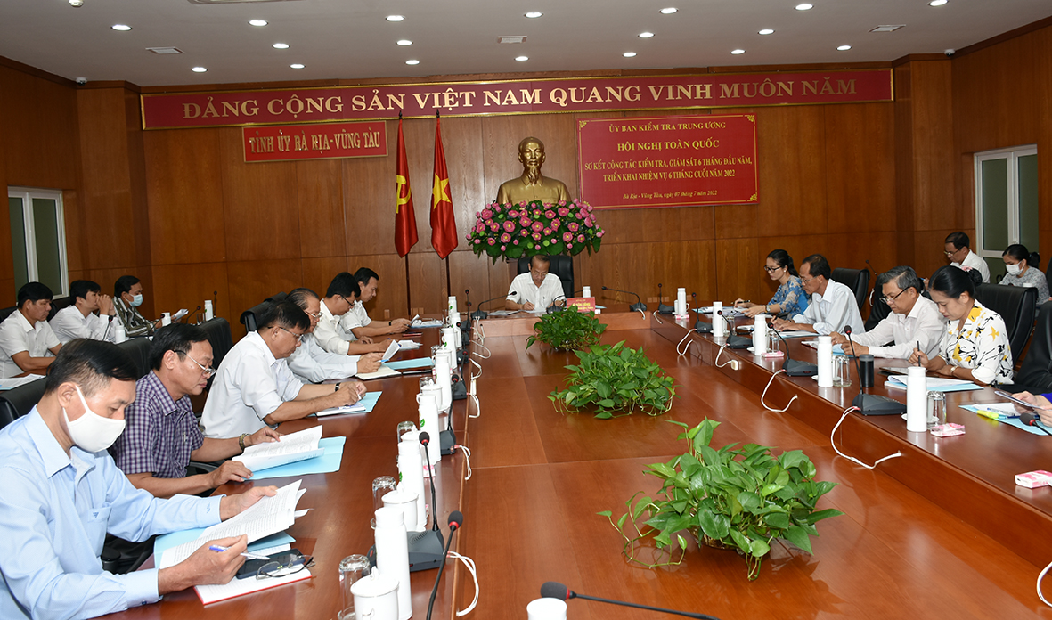 Các đại biểu dự hội nghị tại điểm cầu tỉnh Bà Rịa-Vũng Tàu. 