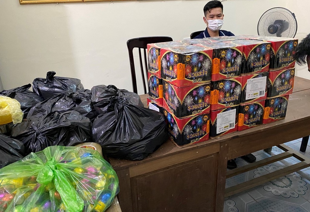 Đối tượng Võ Đức Kiều và tang vật tại cơ quan Công an