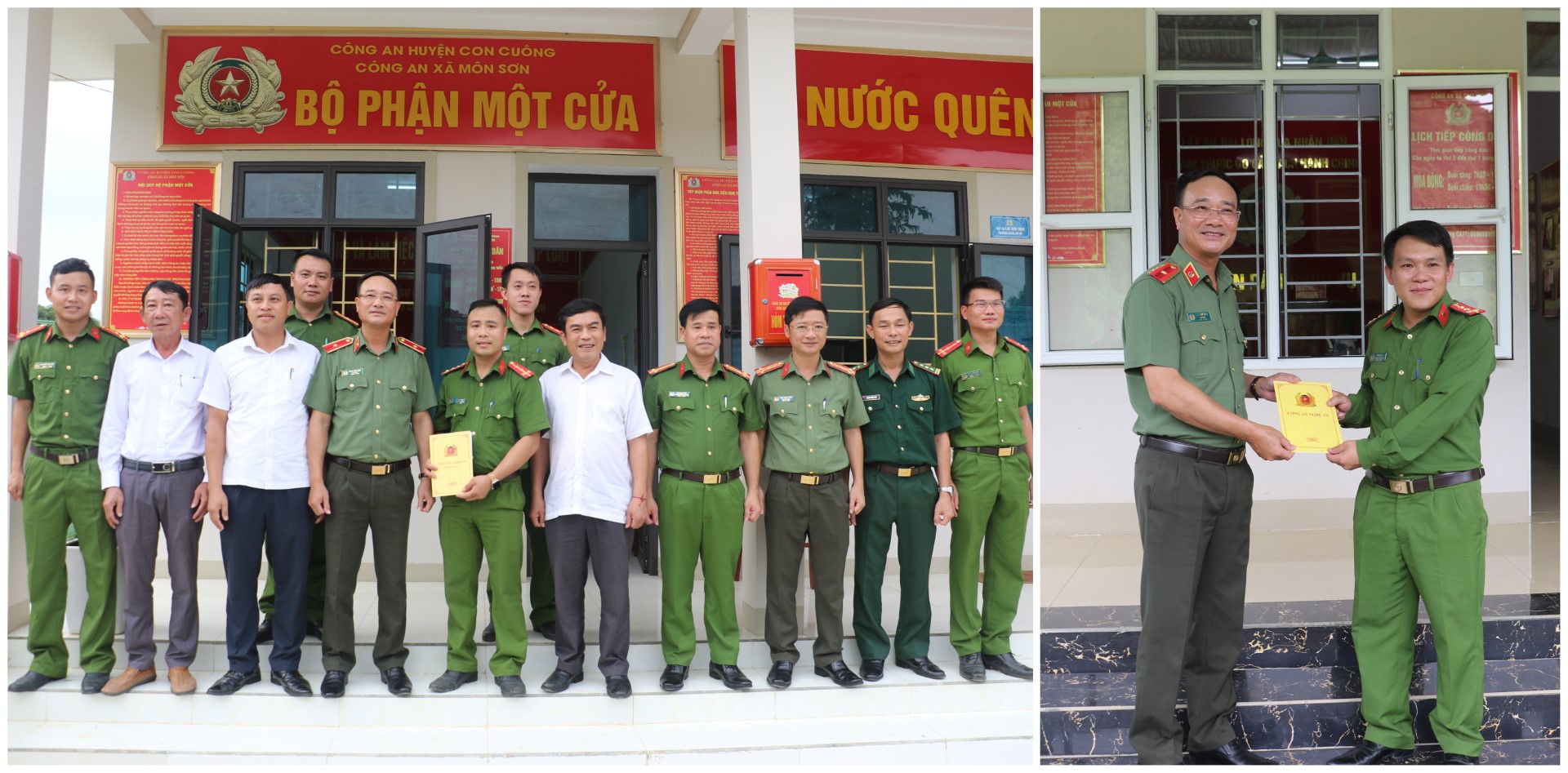 Đồng chí Thiếu tướng Phạm Thế Tùng trao quà tặng Công an các  xã