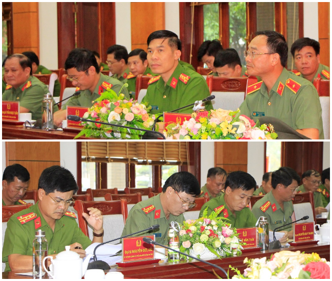 Các đồng chí Lãnh đạo Công an tỉnh tham dự Hội nghị