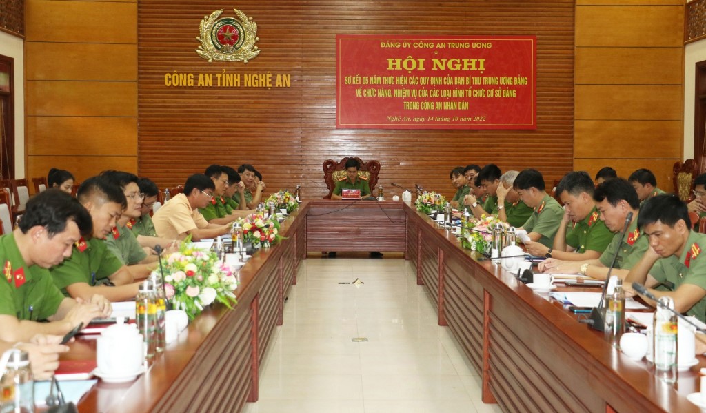 Toàn cảnh Hội nghị tại điểm cầu Công an Nghệ An
