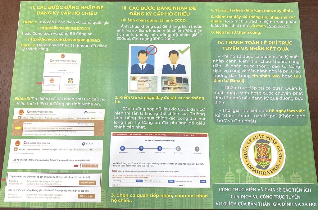 Tờ rơi hướng dẫn thực hiện dịch vụ công trực tuyến