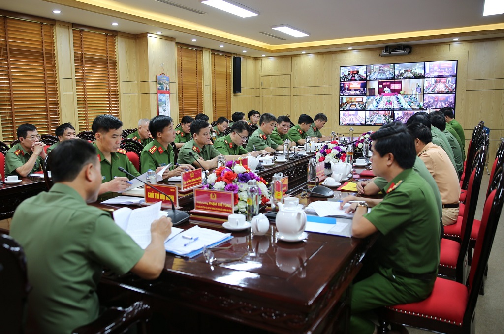 Toàn cảnh Hội nghị tại điểm cầu Công an Nghệ An