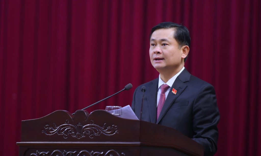 Bí thư Tỉnh ủy, Chủ tịch HĐND tỉnh Nghệ An Thái Thanh Quý phát biểu khai mạc Kỳ họp thứ 11, HĐND tỉnh khóa XVIII