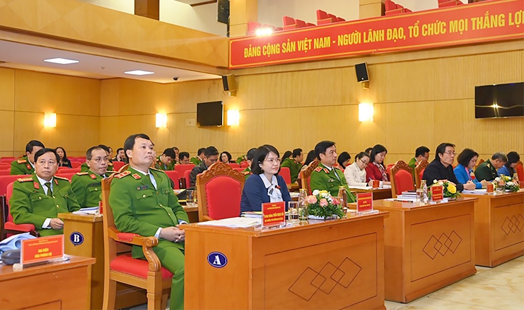 Các đại biểu tại điểm cầu Bộ Công an
