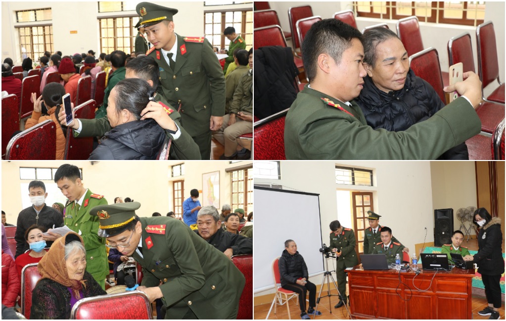 Đoàn Thanh niên Công an tỉnh phối hợp với Công an thị xã Hoàng Mai tổ chức buổi tuyên truyền hướng dẫn, hỗ trợ người dân làm định danh điện tử mức 1, mức 2