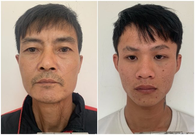 Đối tượng Đặng Quang Quý (trái) và Phan Đình Đức