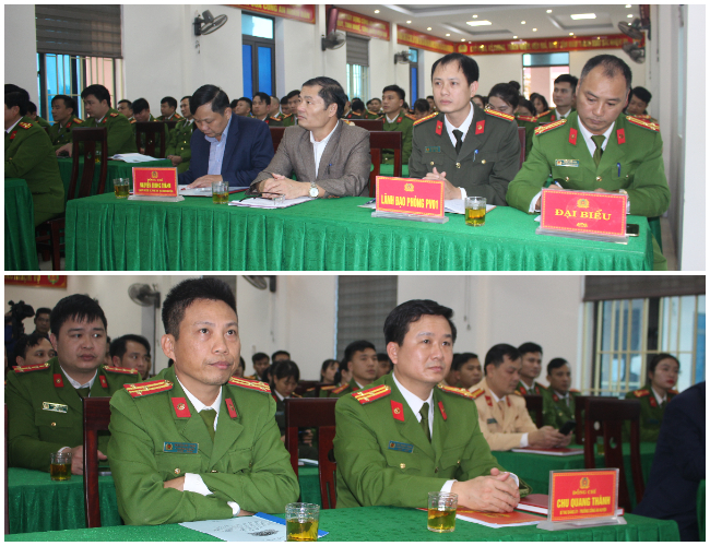Các đại biểu tham dự lễ ra mắt Bộ phận một cửa Công an cấp huyện kiểu mẫu Công an huyện Đô Lương