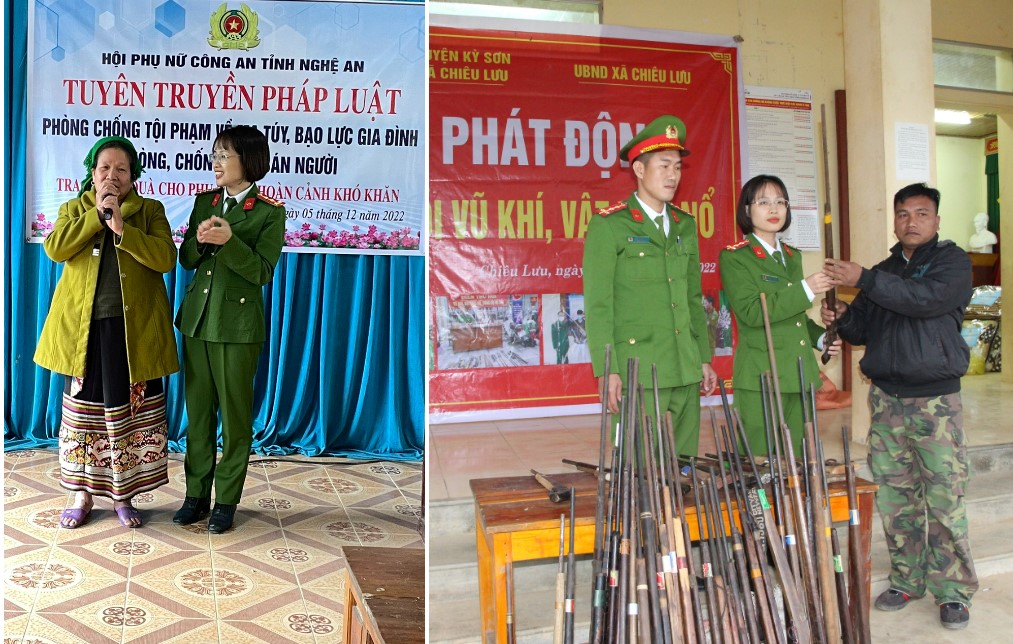 Thông qua các buổi tuyên truyền pháp luật, các cán bộ hội viên vận động người dân tự nguyện giao nộp vũ khí, vật liệu nổ