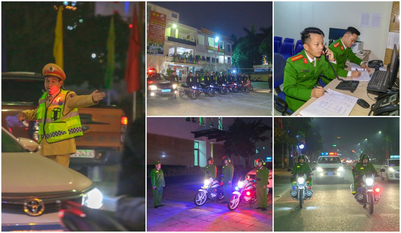 Lực lượng CSGT, CSCĐ, CS113 túc trực thường xuyên và tuần tra khép kín trong đêm giao thừa để đảm bảo ANTT