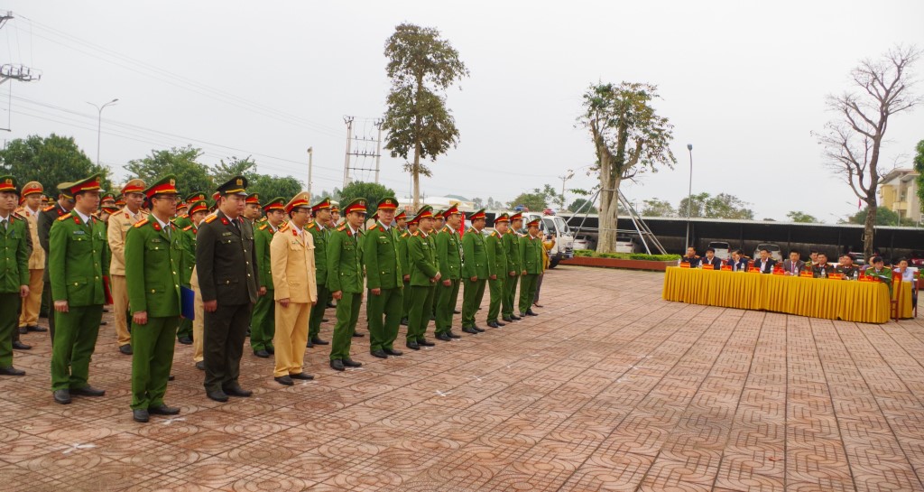 Cán bộ, chiến sĩ Công an thị xã Hoàng Mai quyết tâm hoàn thành xuất sắc nhiệm vụ trong đợt thi đua