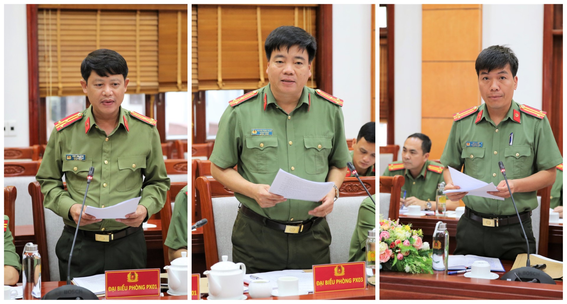 Đại diện lãnh đạo các phòng nghiệp vụ báo cáo kết quả các mặt công tác