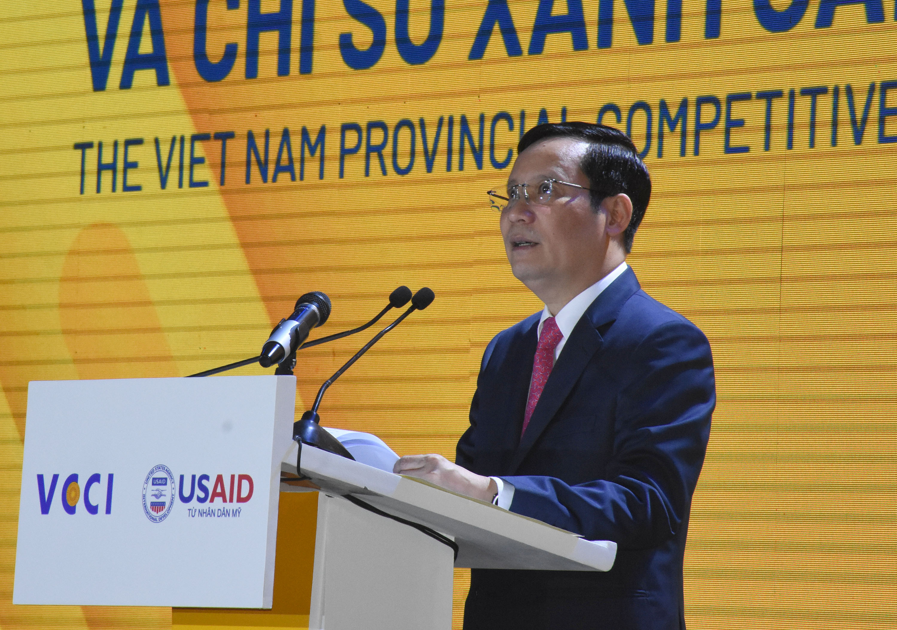 Ông Phạm Tấn Công, Chủ tịch VCCI phát biểu tại lễ công bố