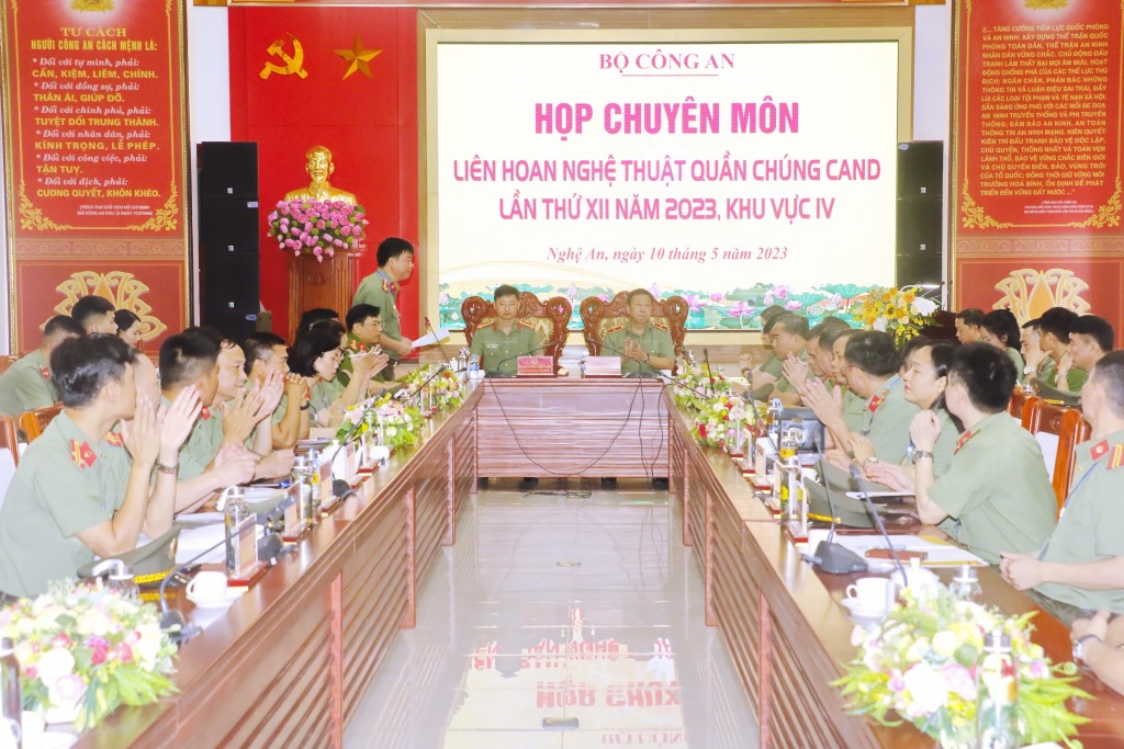 Toàn cảnh họp chuyên môn các đoàn Liên hoan Nghệ thuật quần chúng CAND lần thứ XII, năm 2023