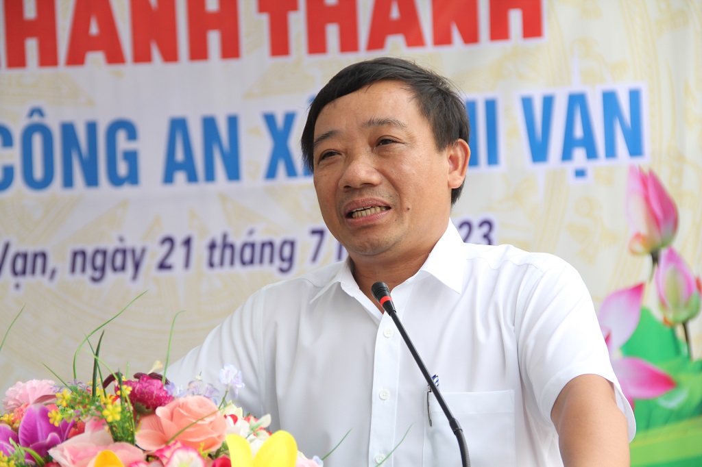 Đại diện lãnh đạo Huyện ủy, UBND huyện Nghi Lộc phát biểu tại Lễ Khánh thành