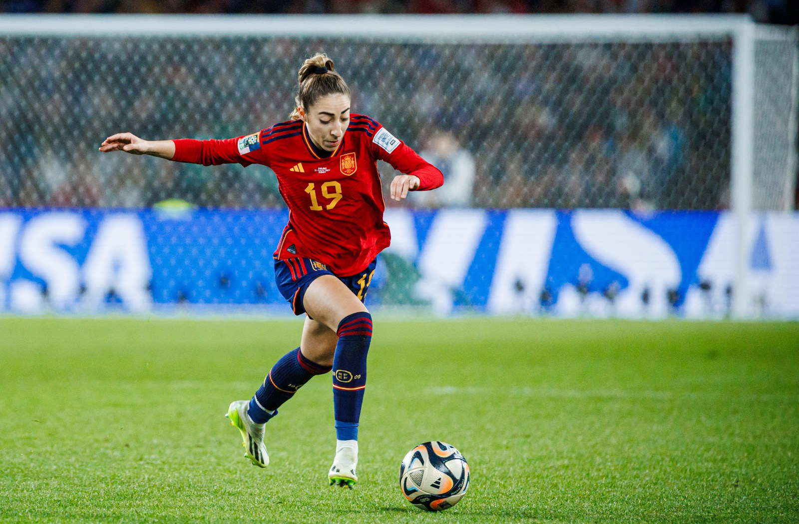 Hậu vệ trái Olga Carmona là người hùng của Tây Ban Nha khi ghi hai bàn quan trọng ở bán kết và chung kết World Cup nữ 2023. Ảnh: SEFF.