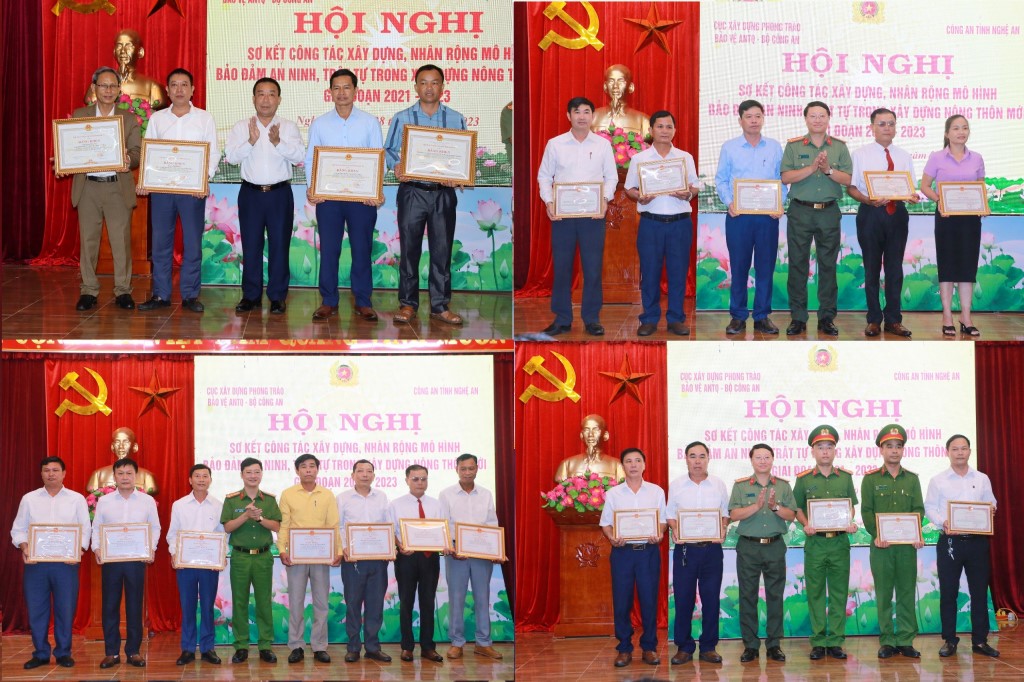 Lãnh đạo Cục Xây dựng phong trào bảo vệ ANTQ Bộ Công an và Lãnh đạo UBND tỉnh, Lãnh đạo Công an tỉnh đã tặng Bằng khen, Giấy khen cho các tập thể, cá nhân có thành tích xuất sắc trong công tác xây dựng, nhân rộng mô hình “Giáo xứ, giáo họ bình yên, không có tội phạm, tệ nạn xã hội, đoàn kết chung tay, xây dựng nông thôn mới”