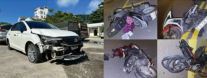 Xe ô tô gây tai nạn tại đường Hạ Long, phường 2, nhưng bỏ chạy về đường Nguyễn Thiện Thuật, phường Thắng Nhất (TP.Vũng Tàu).