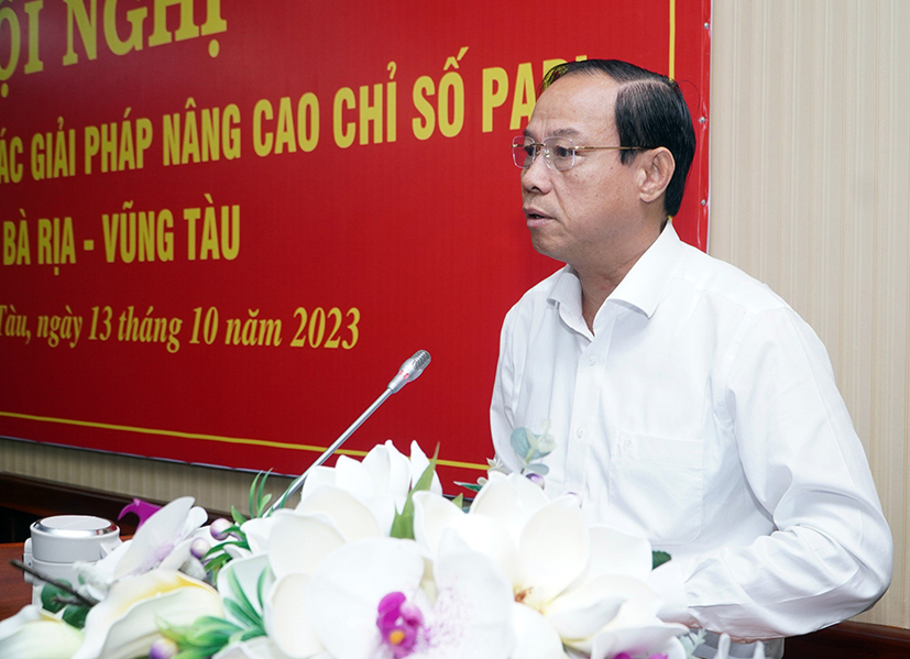 Ông Nguyễn Văn Thọ, Chủ tịch UBND tỉnh phát biểu tại hội nghị.