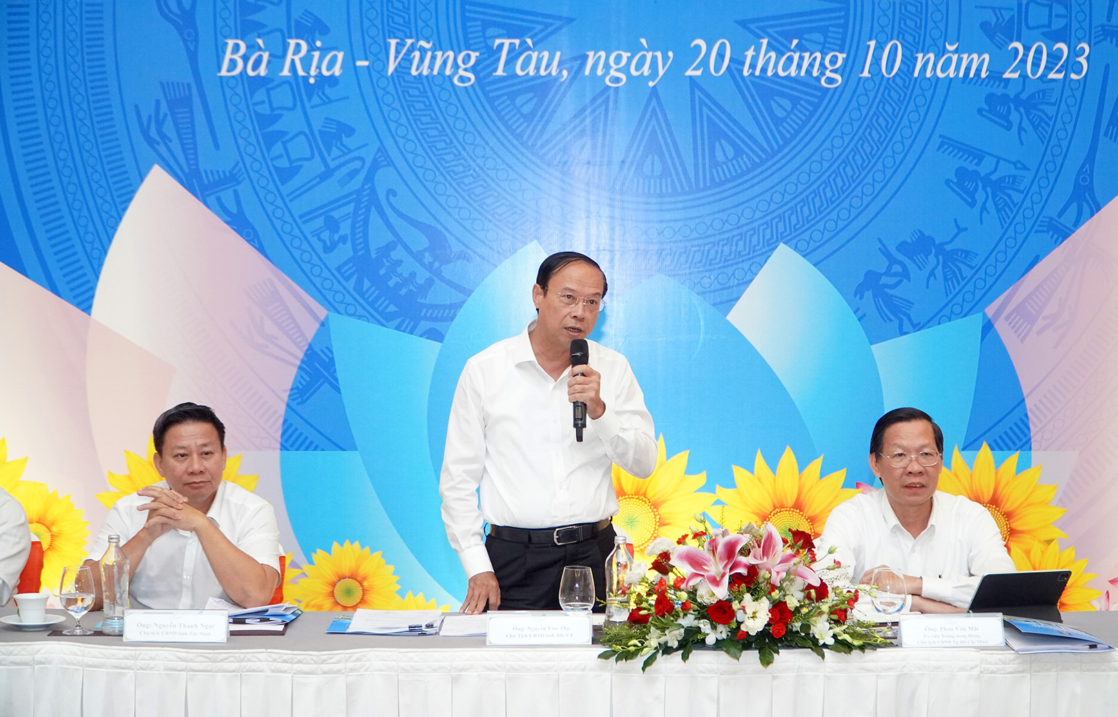 Ông Nguyễn Văn Thọ, Chủ tịch UBND tỉnh Bà Rịa-Vũng Tàu phát biểu tại hội nghị.
