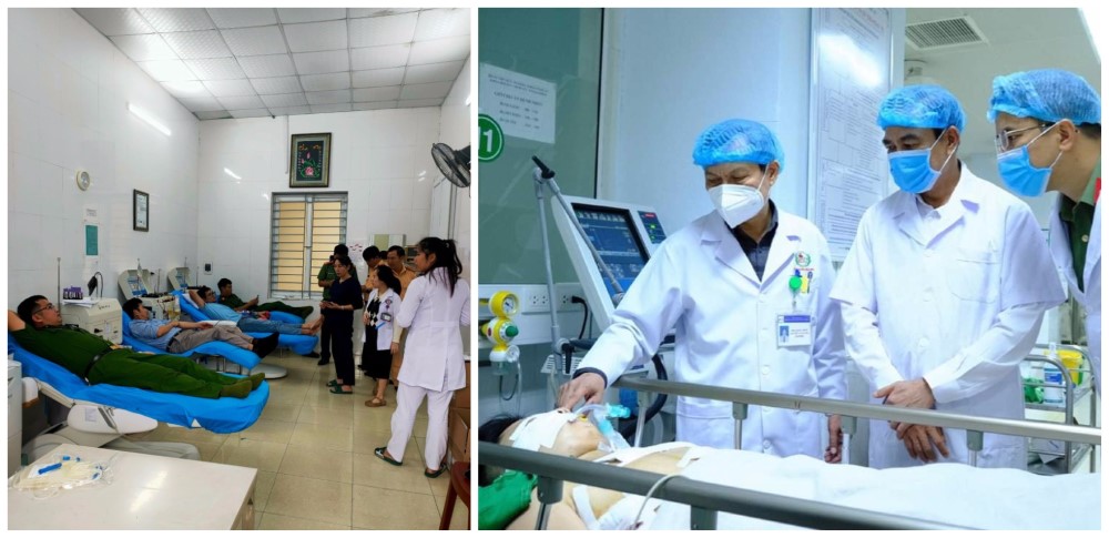 Câu lạc bộ “Ngân hàng máu sống” Công an tỉnh kêu gọi các thành viên  tham gia hiến máu cứu giúp đồng chí Thượng uý Trần Trung Hiếu qua cơn nguy kịch