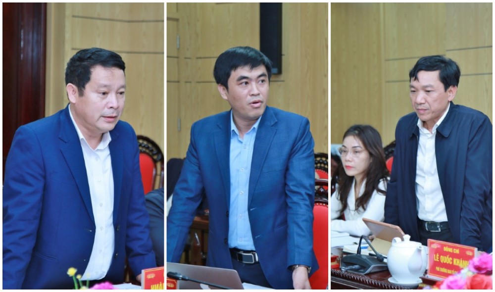 Đại diện các Ban thuộc Tỉnh uỷ Nghệ An phát biểu tại hội nghị