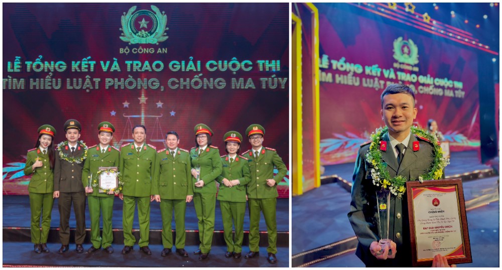 Đại diện 2 nhóm tác giả nhận giải tại Lễ tổng kết và trao giải