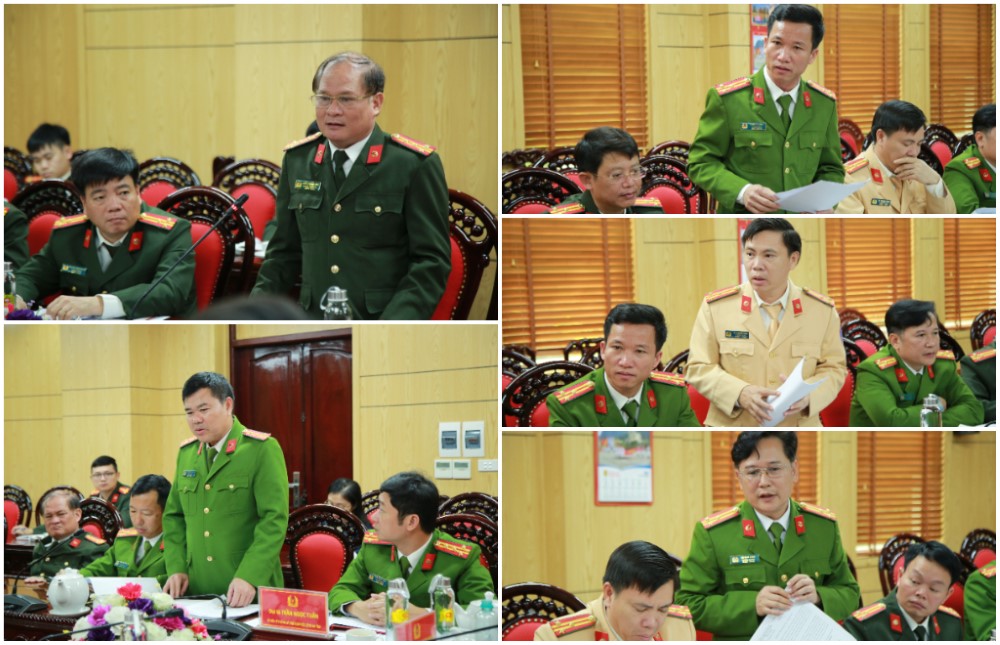 Lãnh đạo các phòng phát biểu tại cuộc họp