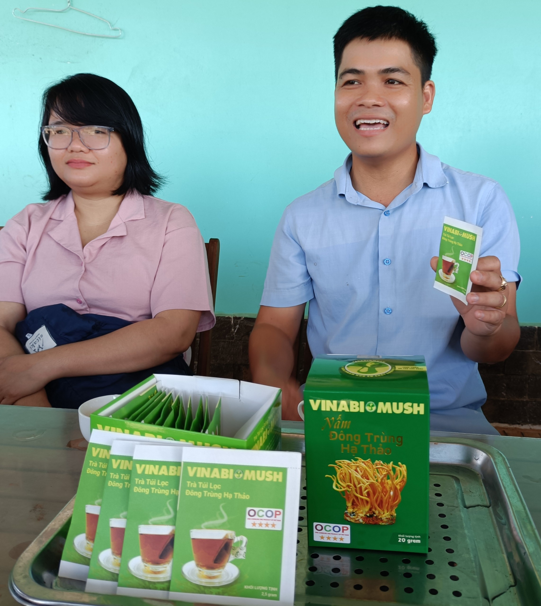 Ông Trần Tài, Giám đốc Công ty Vinabiomush (huyện Châu Đức) cho biết đang làm hồ sơ để được tỉnh hỗ trợ lấy OCOP 5 sao cho 2 sản phẩm đã đạt OCOP 4 sao là nấm đông trùng hạ thảo khô và trà túi lọc đông trùng hạ thảo.